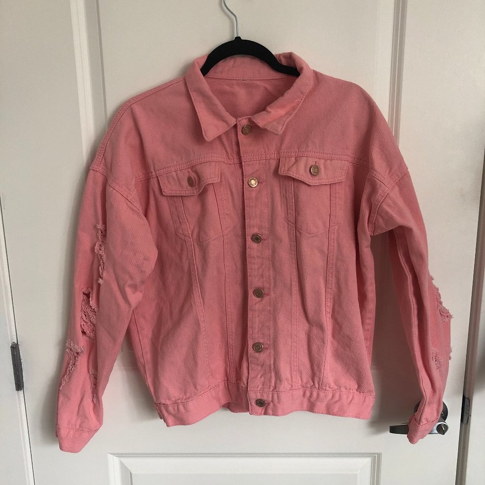 Pink Denim Jacket with distressing Levi's
